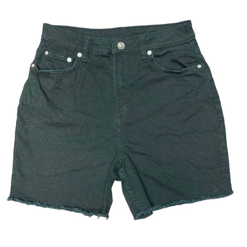 H&M Women’s Divided Cutoff Denim Shorts High Waist 6 Black NWOT